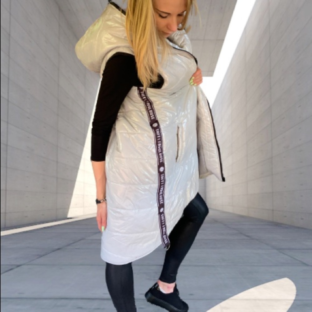 Silver long vest 😍oversize